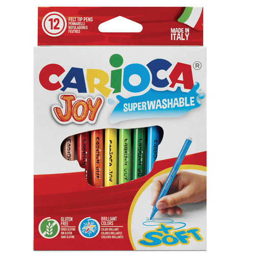 Scatola 12 Pennarelli Joy Lavabili Colori Assortiti Carioca