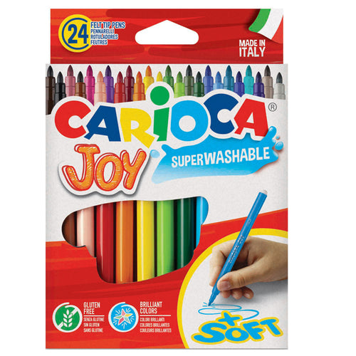 Scatola 24 Pennarelli Joy Lavabili Colori Assortiti Carioca