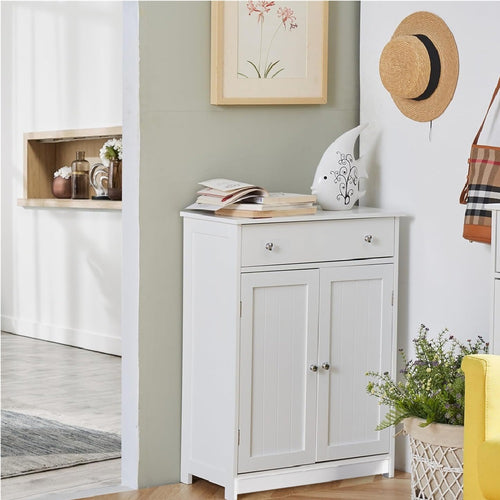 Mobile in Legno 60x30 H 80cm Bagno Camera Ingresso Salvaspazio 2 Ante 1 Cassetto