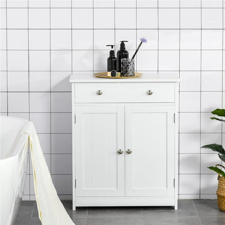 Mobile in Legno 60x30 H 80cm Bagno Camera Ingresso Salvaspazio 2 Ante 1 Cassetto
