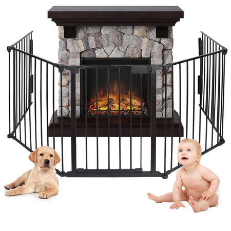 Recinto Cancello Protezione per Cani e Cuccioli 3mt Metallo 5 Moduli da 60x75 cm