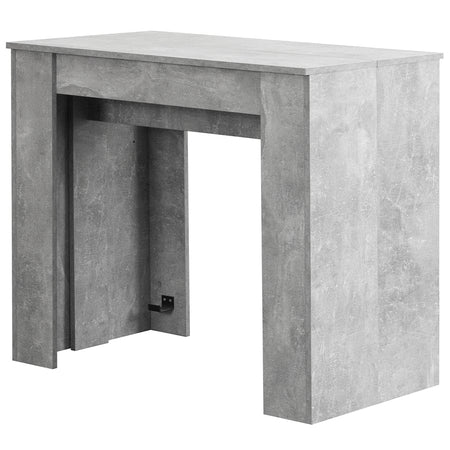 Tavolo Consolle da Pranzo Allungabile 50-300cm Salvaspazio Regolabile Legno Cemento