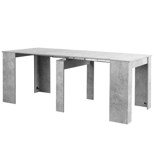 Tavolo Consolle da Pranzo Allungabile 50-300cm Salvaspazio Regolabile Legno Cemento