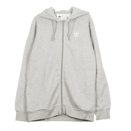 Adidas Felpa Cappuccio Zip Uomo Trf Flc Hoodie Medium Grey Heather da uomo