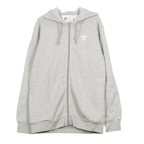 Adidas Felpa Cappuccio Zip Uomo Trf Flc Hoodie Medium Grey Heather da uomo