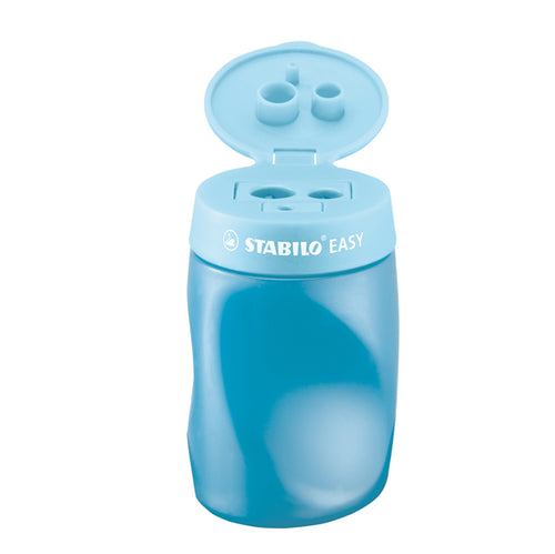 Temperamatite Easy 3 Fori C/Contenitore Ergonomico Blu Per Mancini Stabilo