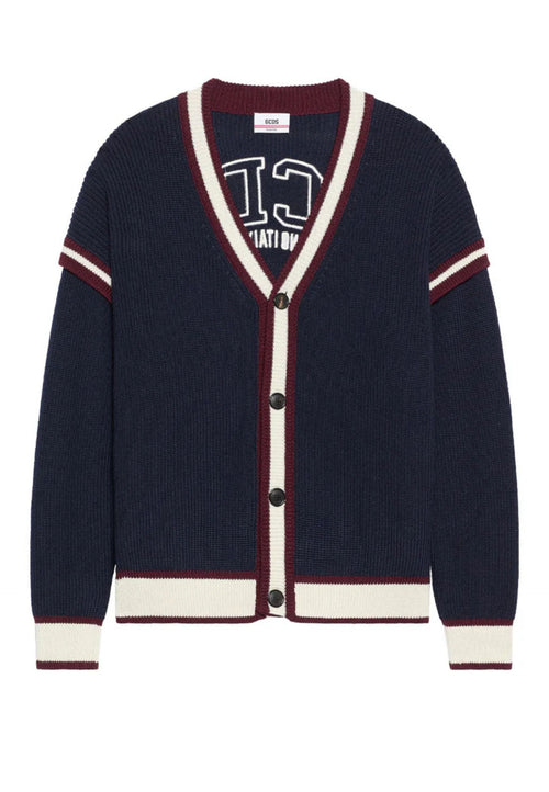 GCDS CARDIGAN LOGO LOUNGE COLLEGE CARDIGAN da uomo
