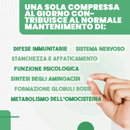 Vitamina b12 1000 mcg e acido folico 400 mcg 160 microcompresse ad alto dosaggio - cianocobalamina e folato vegan per stanchezza fisica e mentale - 5 mesi di fornitura