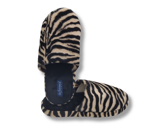 de fonseca Ciabatte Donna Invernali da Casa, Pantofole Calde e Pelose, Pantofola Animalier Leopardata