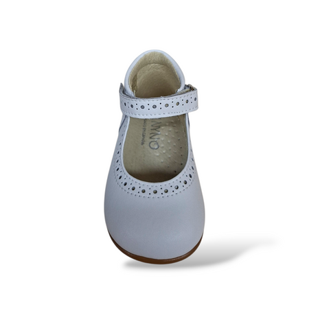 Ballerine Bambina PANYNO Bianco Pelle con Fibbia – Scarpe Primi Passi Eleganti per Cerimonia