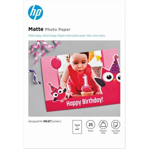 Carta fotografica opaca HP, 180 g / m2, 10 x 15 cm, 25 fogli (7HF70A)