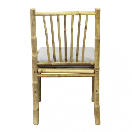 Sedia "Cuba Libre" in legno di Bamboo, con cuscino, 48 x 48 x 45/85 cm