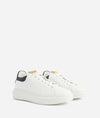 Alviero Martini Uomo Sneakers in pelle liscia con tallone a contrasto Bianche
