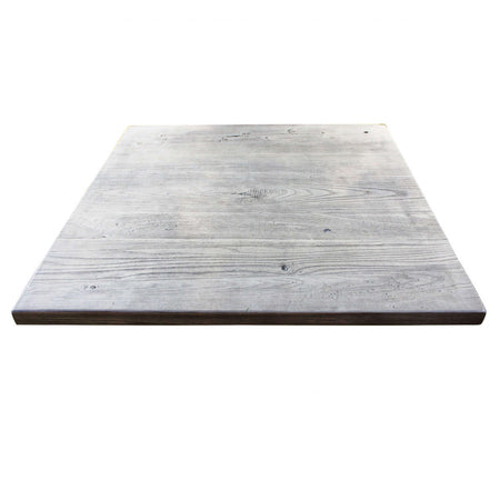 Tavolo da bar "Paxos" in acciaio verniciato con piano effetto legno da giardino 70 x 70 cm
