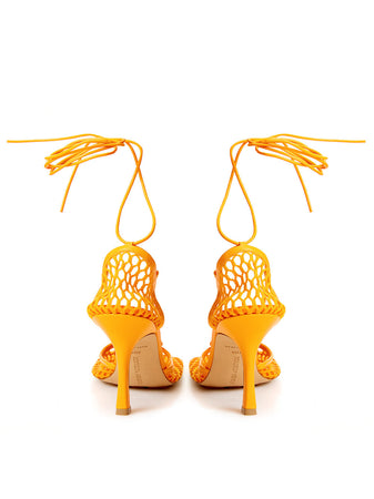 Bottega Veneta Pumps Stretch in Rete Arancione da donna