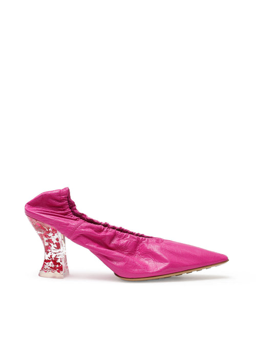 Bottega Veneta Decollete Pump Almond in Pelle Fucsia da donna