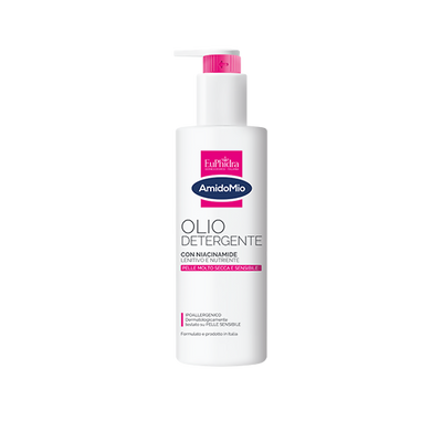 EUPHIDRA AMIDOMIO - Olio Detergente lenitivo e nutriente per pelle molto secca e sensibile - flacone da 400ml