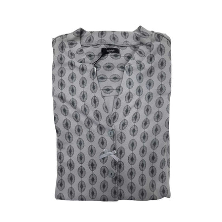 Camicia da notte donna Bisbigli Sweet Almond Serie 13, modello liquette, maniche lunghe, tessuto caldo in 100% cotone, Made in Italy