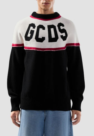 GCDS MAGLIONE STRIPES LOGO SWEATER da uomo