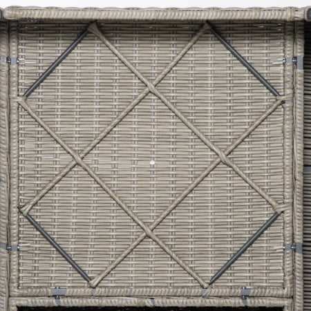 Set 4 Pz Salotto da Esterni in Rattan con 1 Divano, 2 Poltrone e 1 Tavolino, Kaki e Beige 860-211