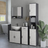 Colonna Bagno in Truciolato con 2 Ripiani Aperti e 2 Armadietti a 2 Livelli, 30x30x183 cm, Grigio QS3834-628V80LGQS3