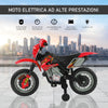 Moto Elettrica per Bambini 3-6 Anni in Plastica PP con Ruote di Supporto, Fari e Musica, 102x53x66 cm, Rosso e Nero WQ152-0018WQ1