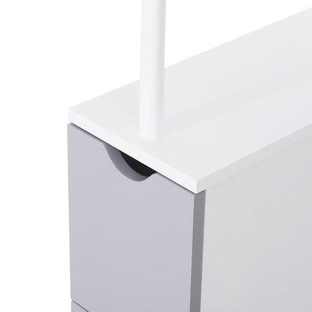 Mobiletto a Colonna Salvaspazio in Legno, Armadietto da Bagno con Ripiani e Armadietti, Bianco, 15x33x136.5cm RF7834-114RF7