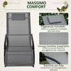 Sdraio a Dondolo Zero Gravity Ergonomica, in Metallo e Texteline, 63x160x88cm  84B-681CG