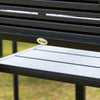 Set Salotto da Giardino da 4 Pezzi con Panchina a 2 Posti, 2 Poltrone e Tavolino, Grigio Scuro 84B-644