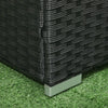 Baule da Giardino in Rattan e Acciaio con Coperchio, 95x60x53cm, Nero 865-011V00BK