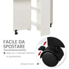 Tavolo Pieghevole con 2 Ripiani iInferiori in Legno, Tavolo Richiudibile con Ruote per 6 Persone, Bianco WQ702-0621WQ7