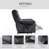 Poltrona Relax Reclinabile a 135°, Massaggiante e Alzapersona con Telecomando, 79x97x103cm, Grigio TR1713-090V90CGJU4