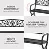 Panca Panchina da Giardino Esterno Metallo, Ghisa 127 × 60 × 85cm Nero 84B-009
