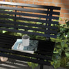 Panchina da Esterno in Alluminio a 2 Posti a Doghe, 123x67x79cm, Nero 84G-206V00BK