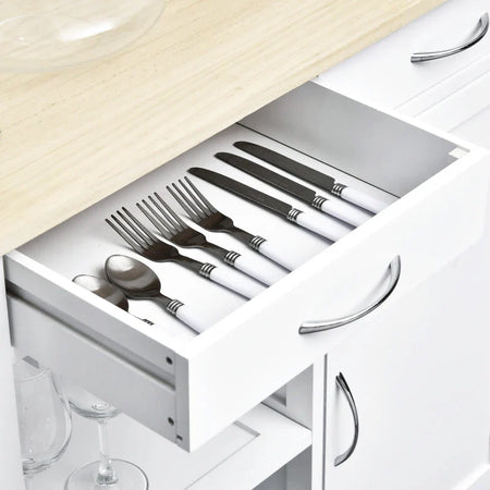 Carrello da Cucina Classico con Cassetti e Ruote in Legno Salvaspazio 89x40x84cm TR4801-069TR4