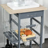 Carrello da Cucina in Grigio Scuro con 1 Cassetto e 4 Cestelli Metallici GH3801-121V01CGGH3
