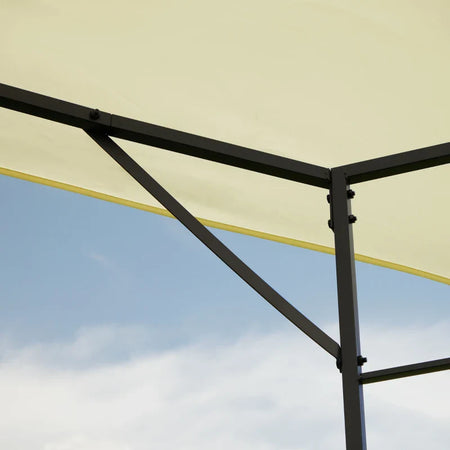 Gazebo da Giardino 3x3m in Metallo Nero con Tettuccio Crema 01-0867
