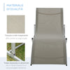 Set 2 Sdraio da Giardino Pieghevoli, Lettino Prendisole in Alluminio e Textilene, 61x165x63cm 84B-540GY