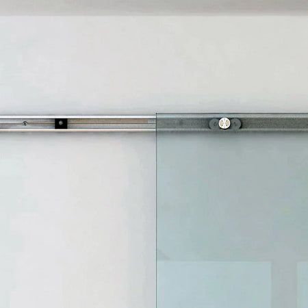 Porta Scorrevole Interna in Vetro Smerigliato e Satinato con Binario B3 in Alluminio per Bagno Cucina Studio Vetro 205x 90x 0,8cm WJ8B70-005WJ8