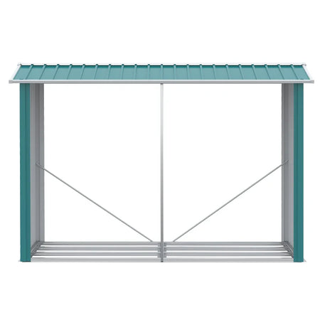 Legnaia con Struttura in Acciaio Galvanizzato e Base rialzata, 240x 86x160cm, Verde ZB5845-835V00GNZB5