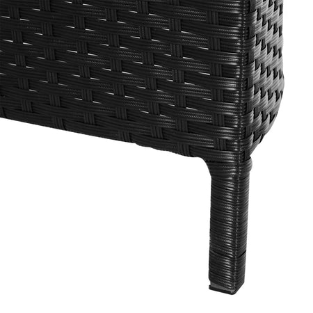 Divano da Esterno in Rattan, Set 5 Pezzi con Pouf, Salottino per il Giardino Nero e Bianco 96cmx 68cmx 65cm 860-081V01