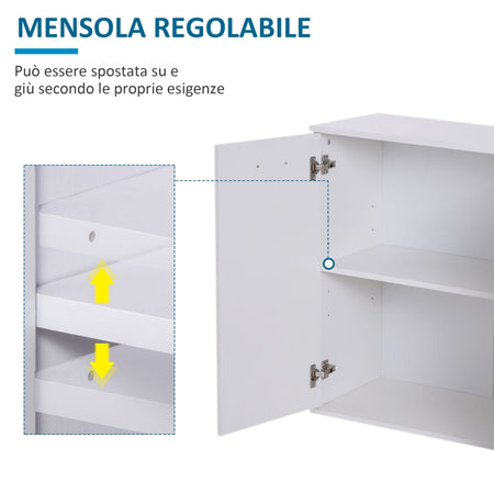 credenza bianca madia mobile tv bianco Armadietto da Ufficio studio 3 Armadietti 2 Cassetti Legno 106x35x76cm buffet comò cucina soggiorno F837-003A
