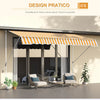 Tenda da Sole a Bracci 3x1.5m con Manovella e Struttura Telescopica, Giallo e Bianco QS1840-183YLQS1