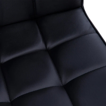 Sedia da Ufficio Ergonomica in pelle PU Nero, Sedia da Studio con 5 Ruote Girevoli, Imbottitura e Altezza Regolabile, 52.5x54x84-99cm ML402-0697ML4