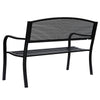 Panchina da Esterno Panca da Giardino Max 240kg Metallo 127 × 60 × 85cm Nero 84B-182BK
