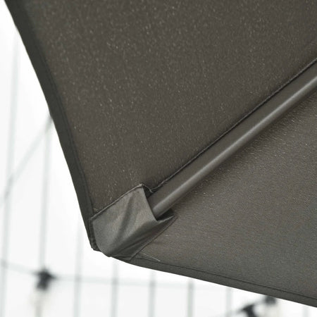 Ombrellone da Giardino a Manovella e a 8 Stecche con Angolazione Regolabile, Ø2.95x2.5 m, Grigio 84D-065CG
