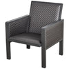 Salotto da Giardino con Divano da Esterno e Tavolino, Mobili da Giardino in Rattan Sintetico, Set 4 Pz, Grigio 860-166