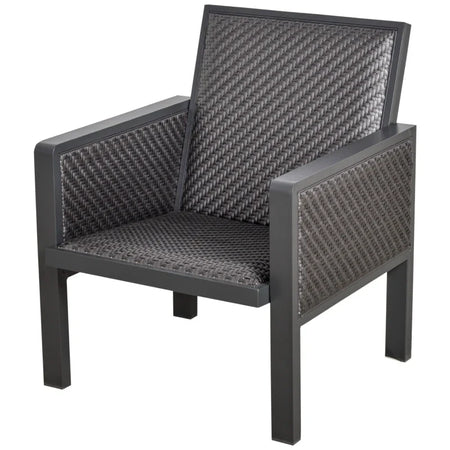 Salotto da Giardino con Divano da Esterno e Tavolino, Mobili da Giardino in Rattan Sintetico, Set 4 Pz, Grigio 860-166