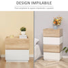 Comodino con 2 Cassetti in Legno, Design Moderno e Impilabile, 50x40x47.5cm AS3831-476NDAS3