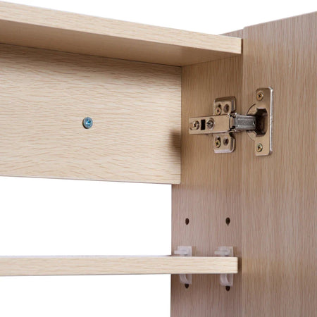 Armadietto Pensile da Bagno a Parete con Specchio a 3 Ante e Ripiani Regolabili in Legno 90x60x13.5cm BN3834-163BN3